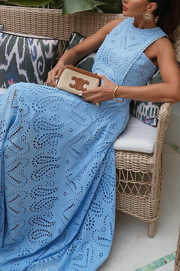 THE AURELIA | LACE CUTOUT SLIT MAXI SKIRT SET