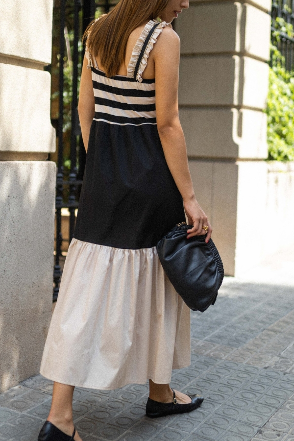THE SALLY | LONG SUSPENDER DRESS