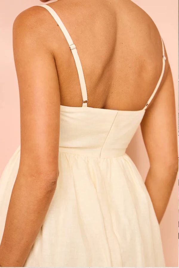 THE DAWN | LINEN BLEND POCKETED STRAP LOOSE MAXI DRESS