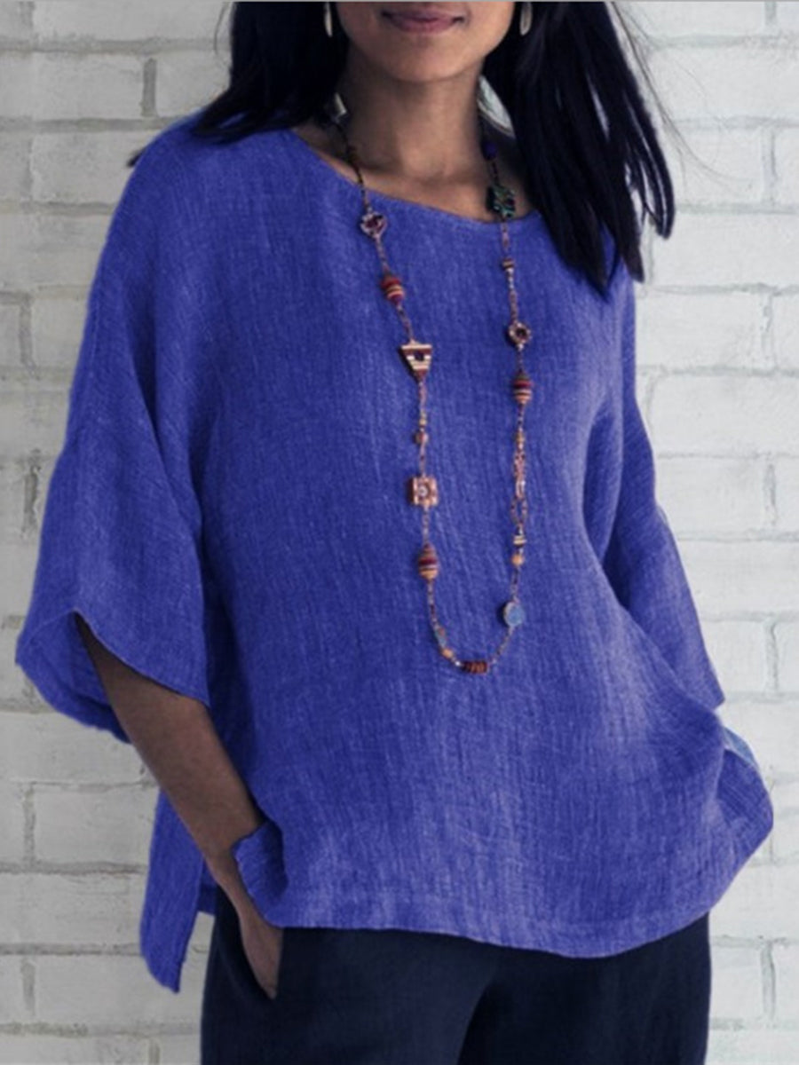 THE ELWYN | RELAXED COTTON-LINEN TOP