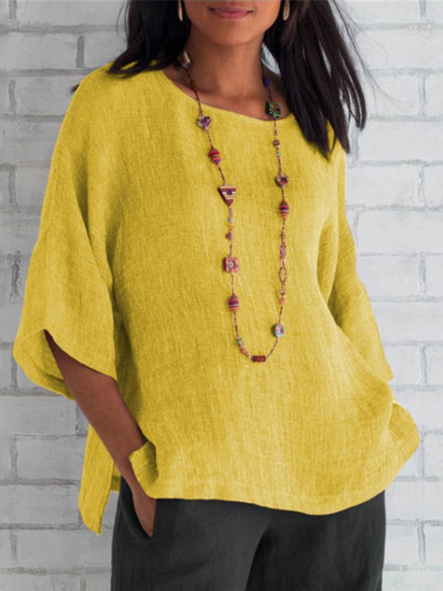 THE ELWYN | RELAXED COTTON-LINEN TOP