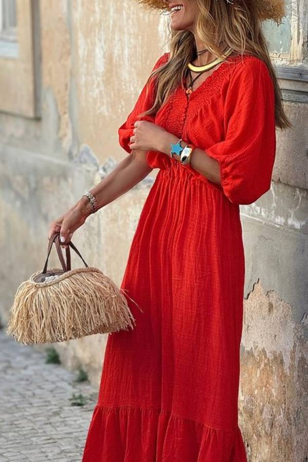 THE GRACE | RUFFLED LOOSE MAXI DRESS