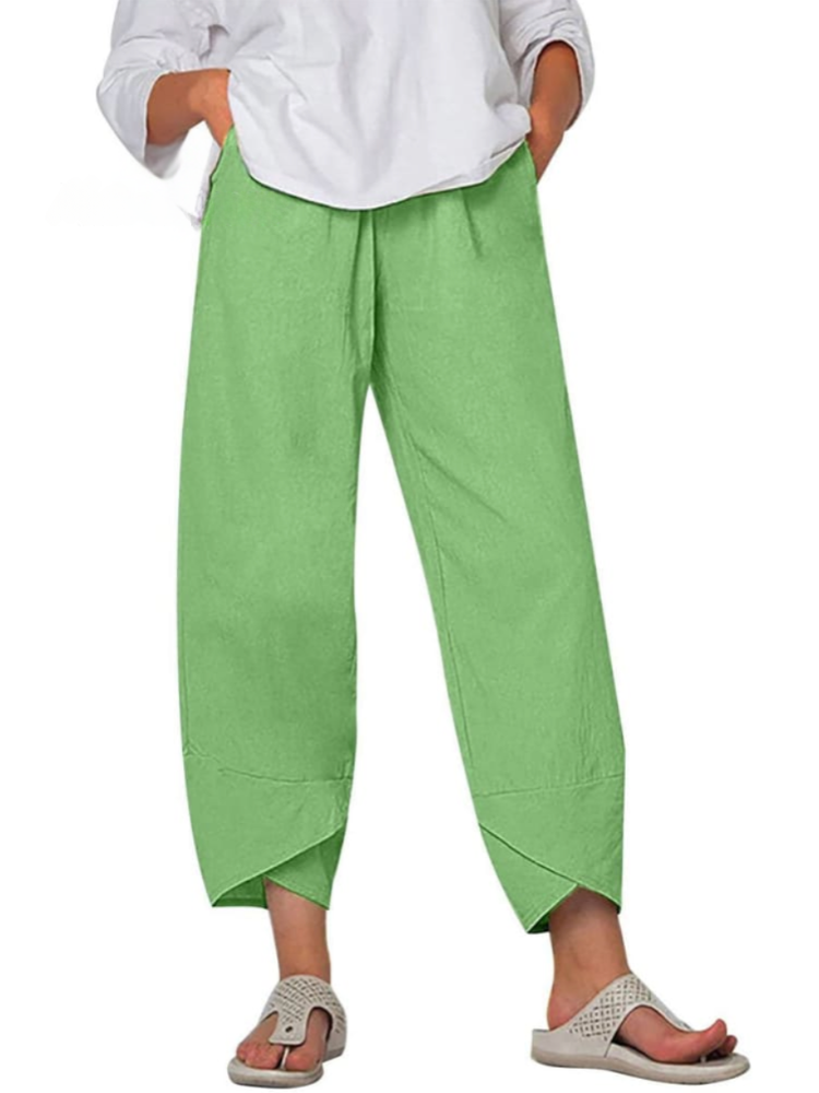 THE ELIORA PANTS | RELAXED COTTON-LINEN NINTH TROUSERS