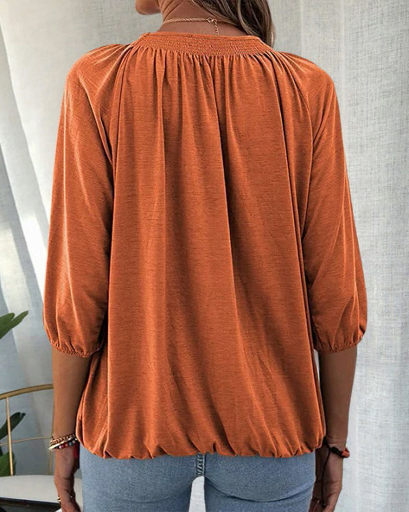 THE MELINA | RELAXED 3/4 SLEEVE CREW TEE