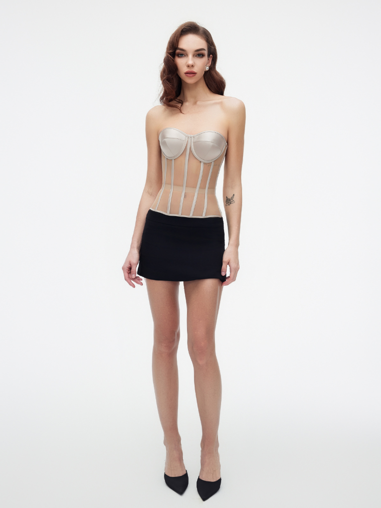 THE EVELINA | ELEGANT MESH CORSET TOP