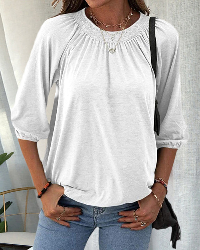 THE MELINA | RELAXED 3/4 SLEEVE CREW TEE