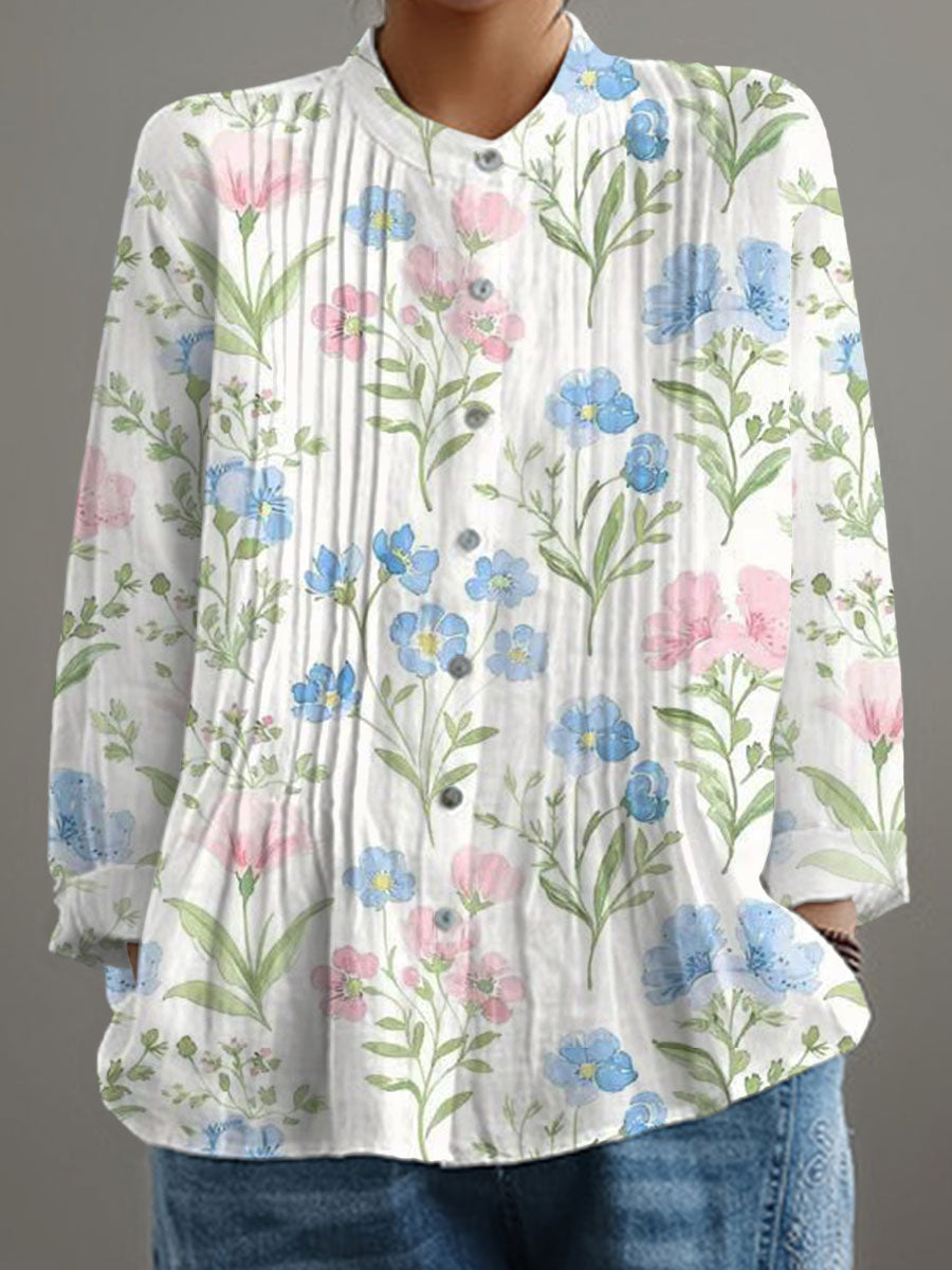 THE MARISSA | VINTAGE FLORAL LINEN SHIRT