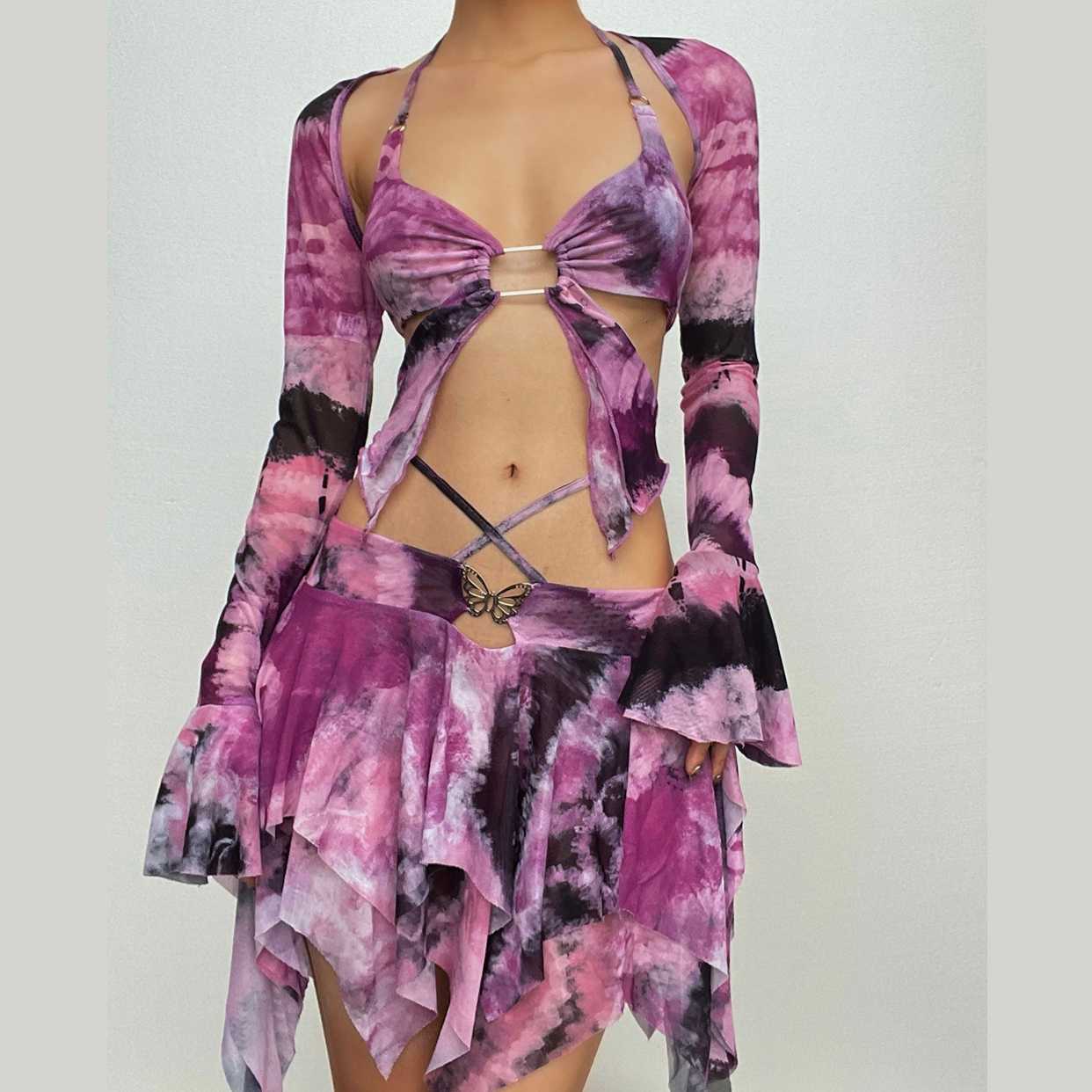 THE ZARELIA | TIE-DYE HALTER MINI SET