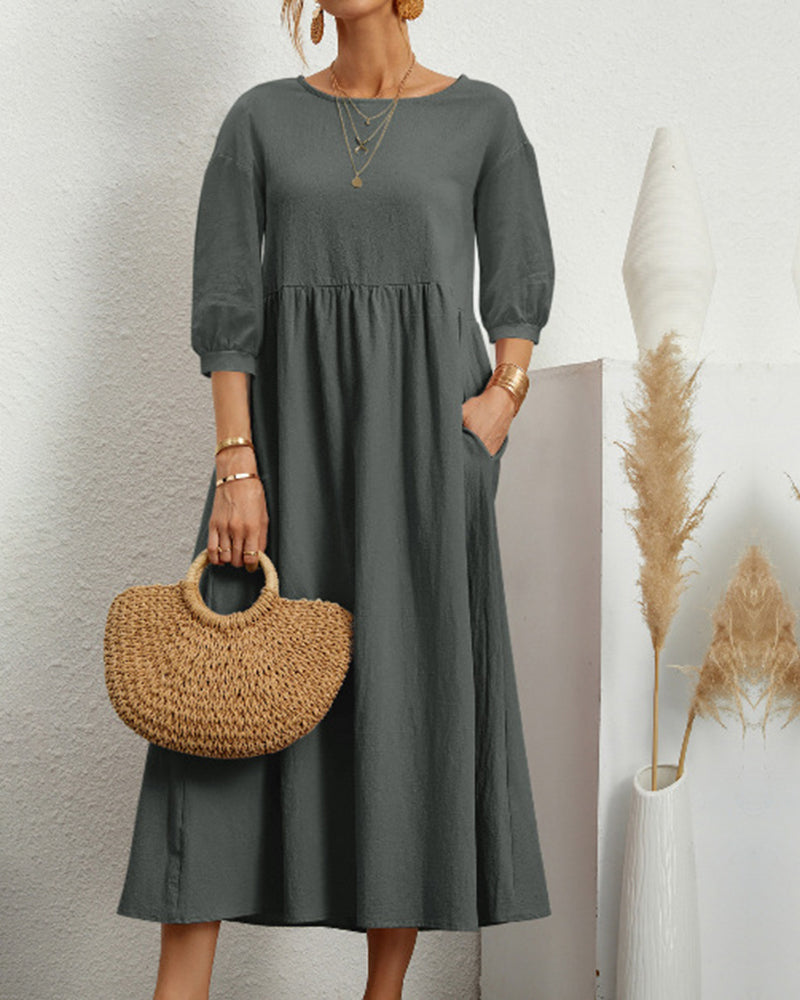 THE NOOR | COTTON-LINEN BLEND DRESS