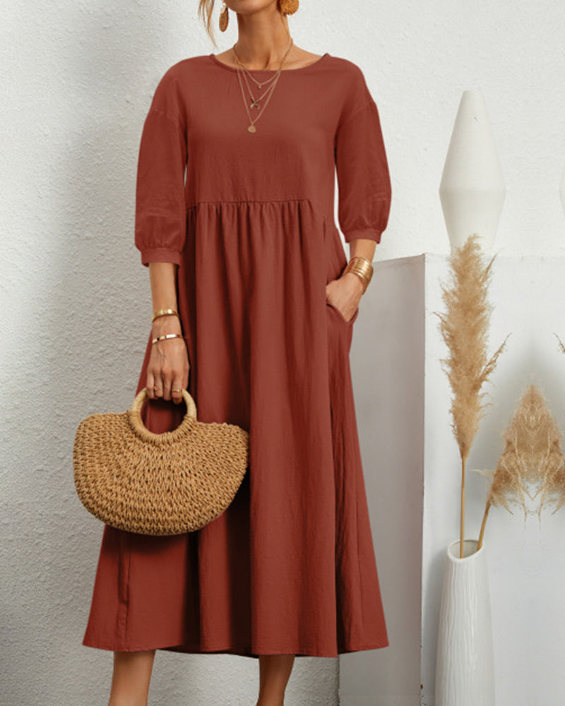 THE NOOR | COTTON-LINEN BLEND DRESS