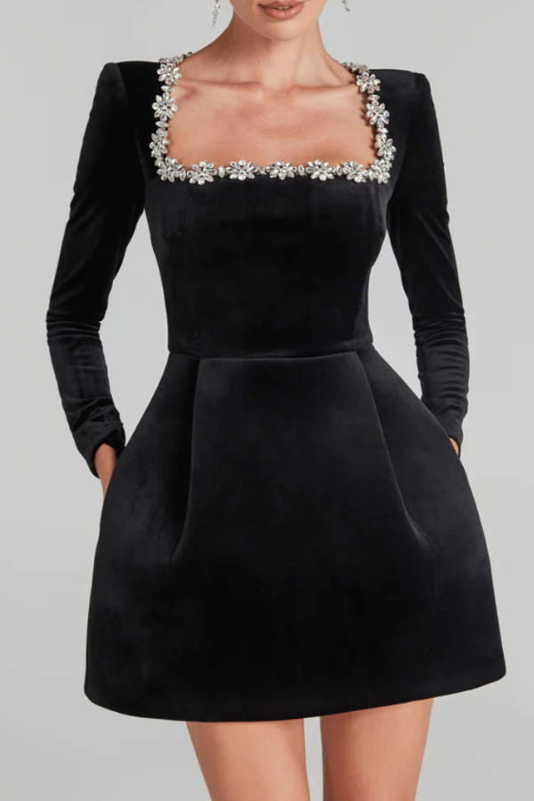 THE VIVIEN | EMBELLISHED VELVET MINI