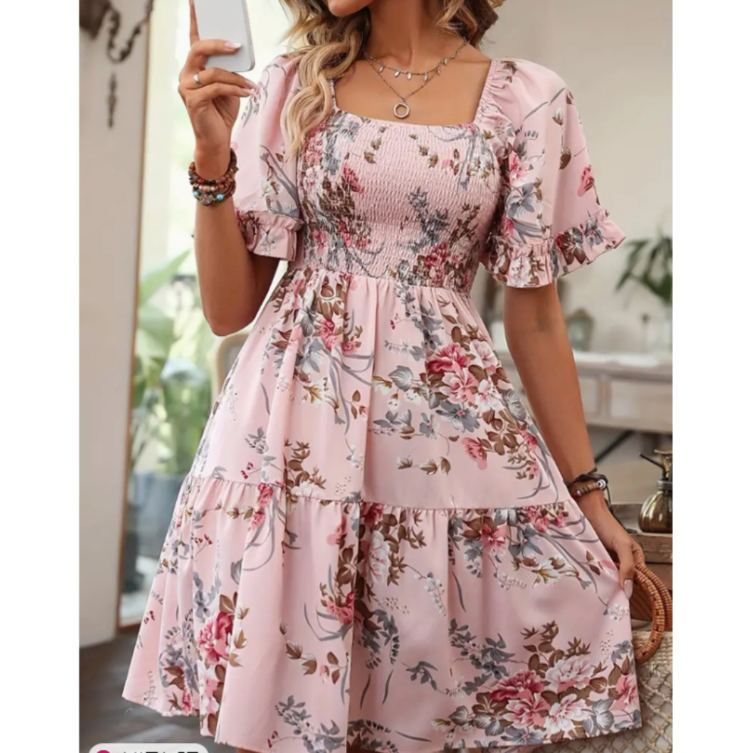 THE LYRA | FLORAL DRAPE DRESS