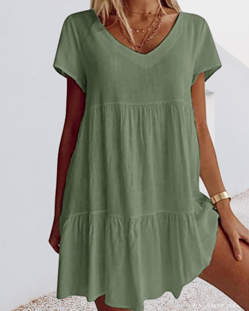 THE LIVIA | RELAXED SHORT SLEEVE COTTON DRESS