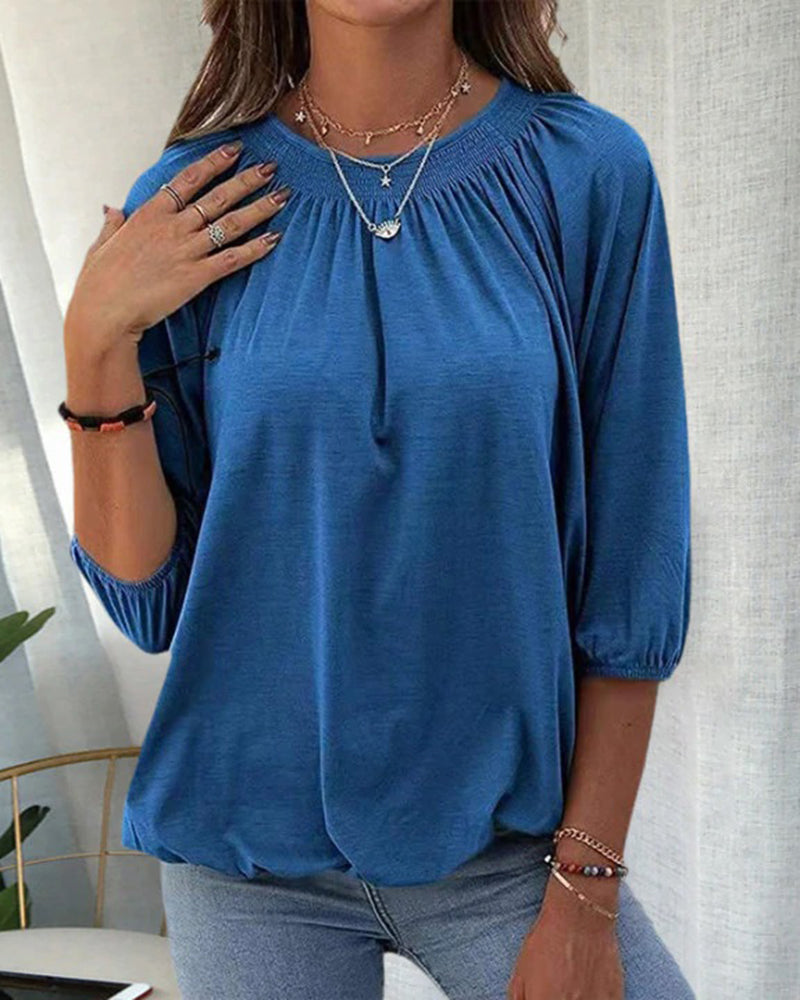 THE MELINA | RELAXED 3/4 SLEEVE CREW TEE