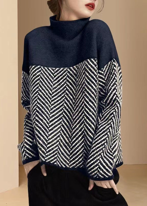 THE YURENA | PATCHWORK KNIT TURTLENECK SWEATER