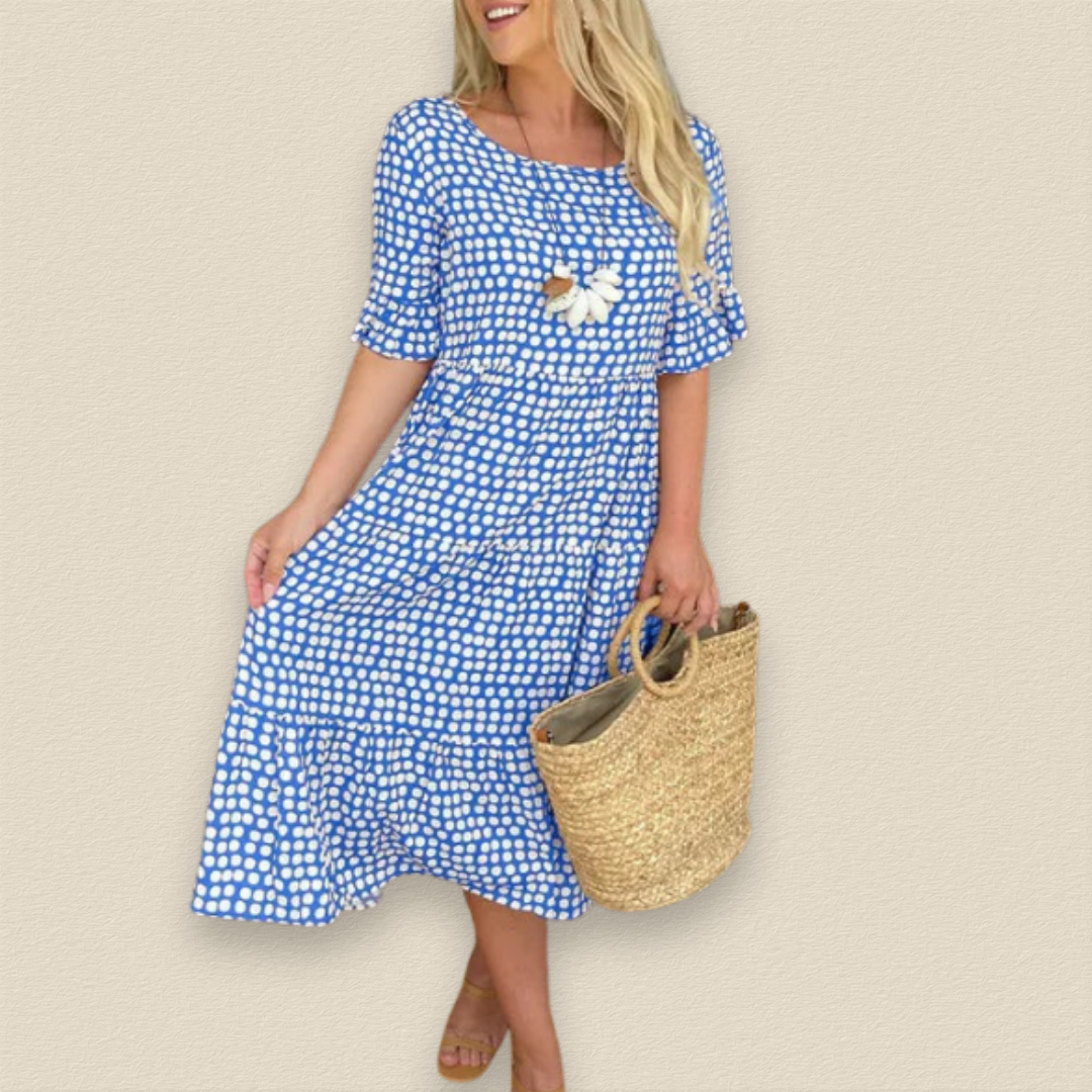 THE SERENE | RUFFLE-SLEEVE MIDI DRESS