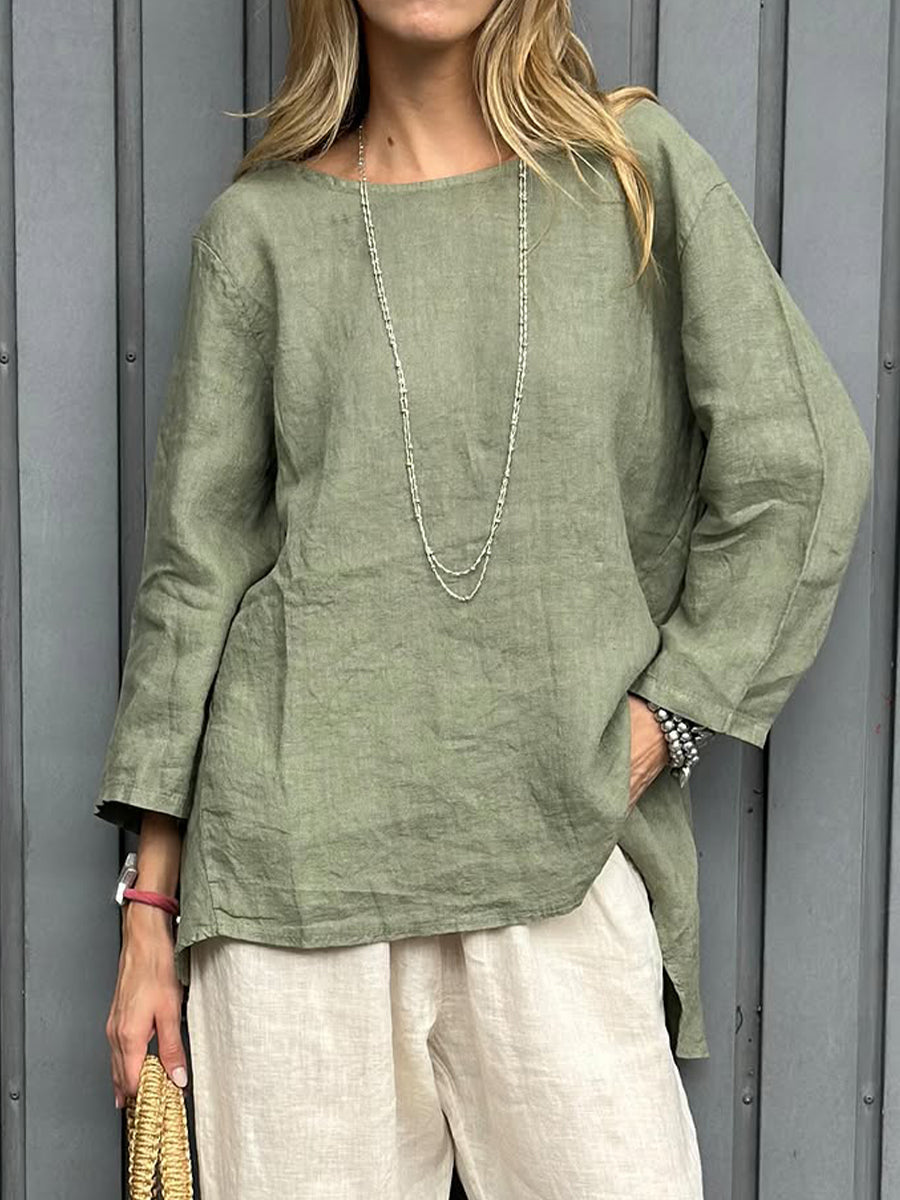 THE SAGELYN | RELAXED COTTON-LINEN BLOUSE