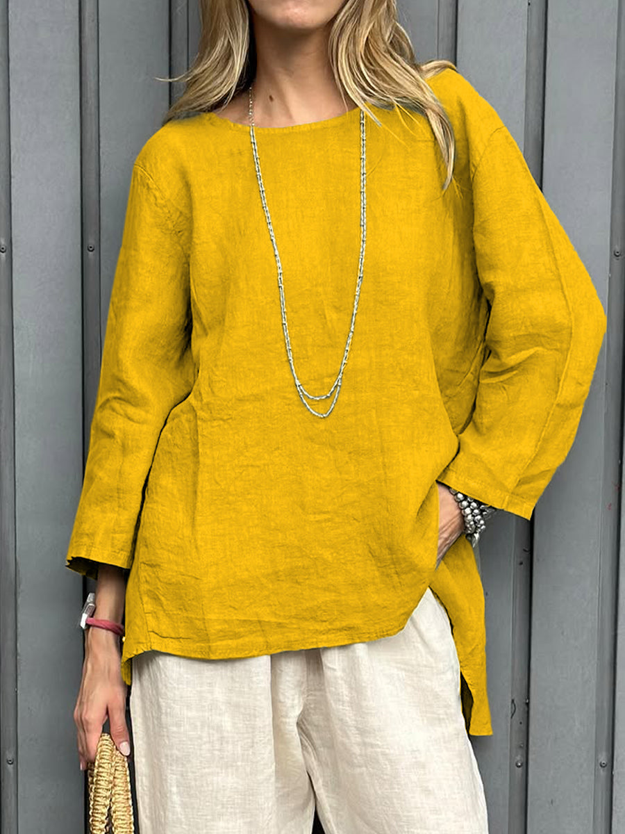 THE SAGELYN | RELAXED COTTON-LINEN BLOUSE