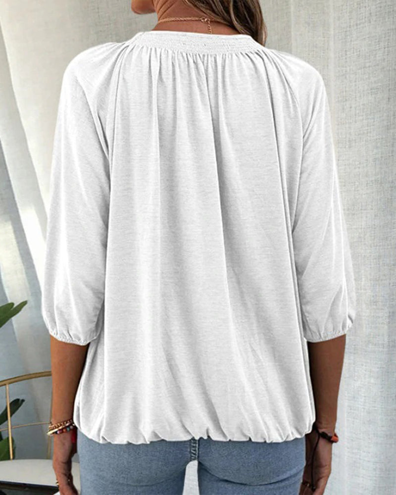 THE MELINA | RELAXED 3/4 SLEEVE CREW TEE