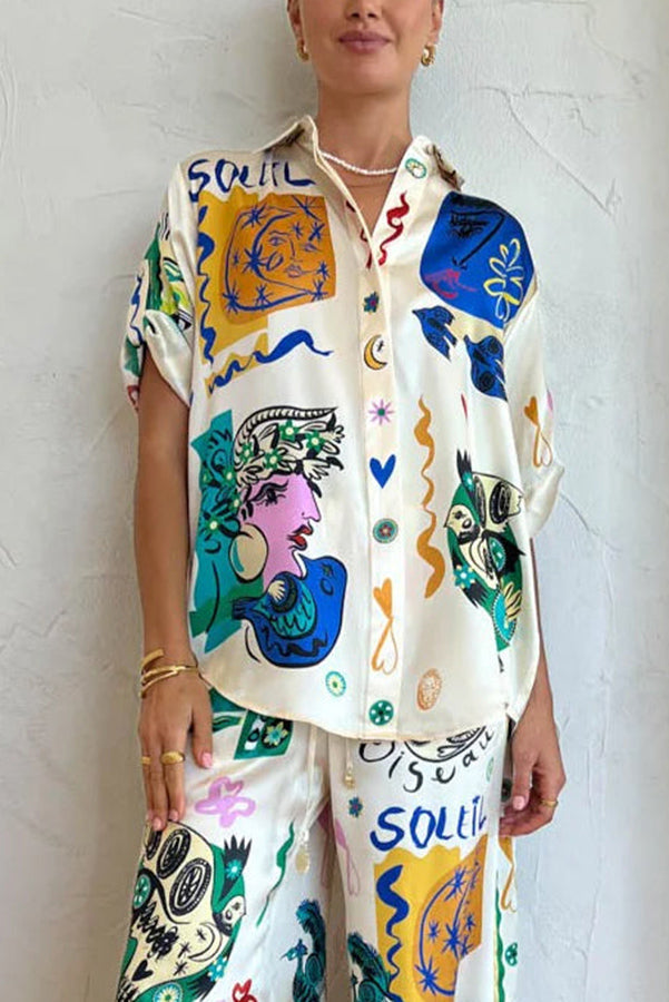 THE CAMILLE | SATIN BUTTON DOWN OVERSIZED BLOUSE
