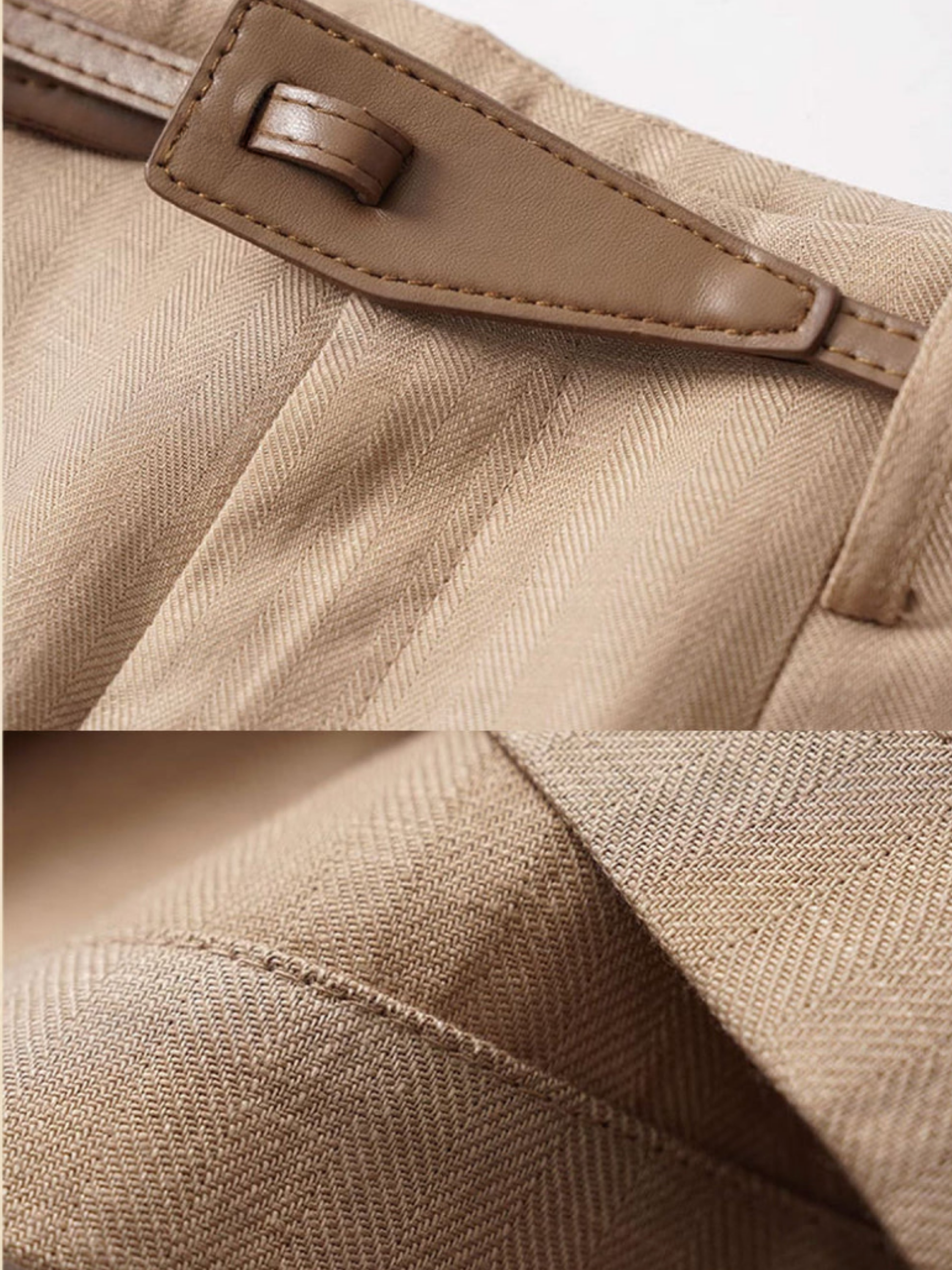 THE MARIVELLE | JACQUARD TENCEL-LINEN WIDE-LEG PANTS (BELT INCLUDED)