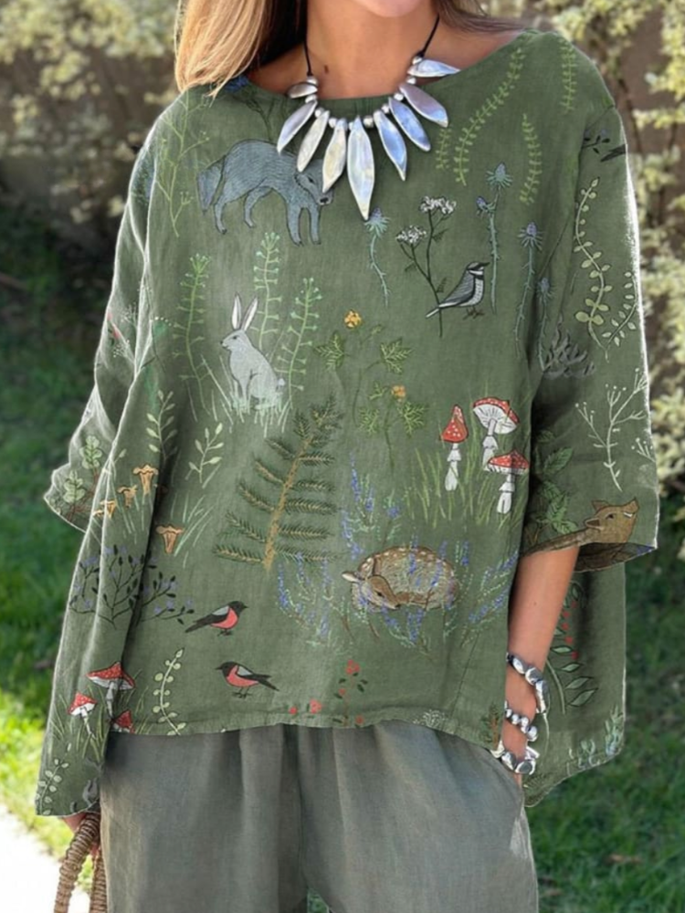 THE WOODHAVEN | PRINTED LINEN POCKET SKIRT