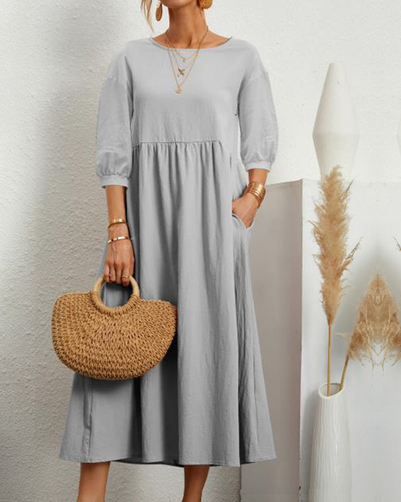 THE NOOR | COTTON-LINEN BLEND DRESS