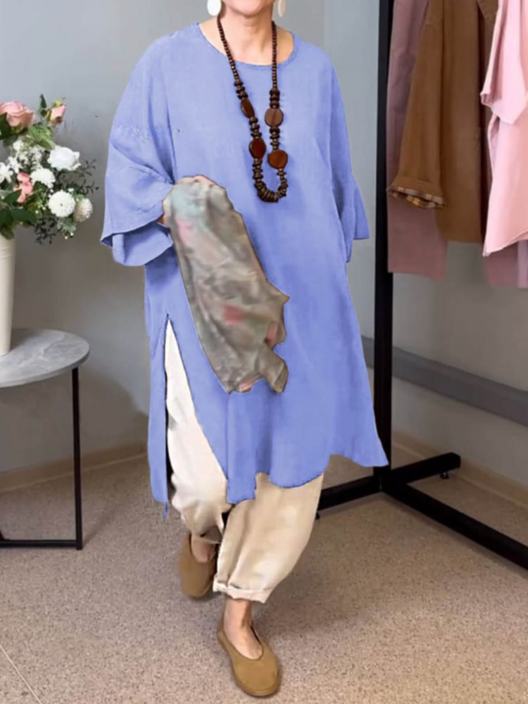 THE LUNARIA | RELAXED COTTON SPLIT-HEM TUNIC