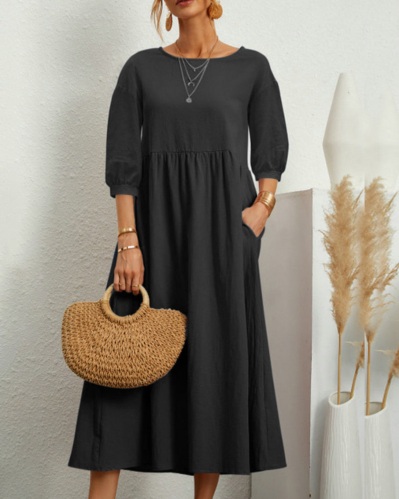 THE NOOR | COTTON-LINEN BLEND DRESS