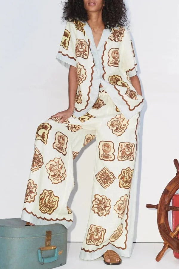 THE VICTORIA | LINEN ELASTIC WAIST POCKET WIDE LEG PANTS