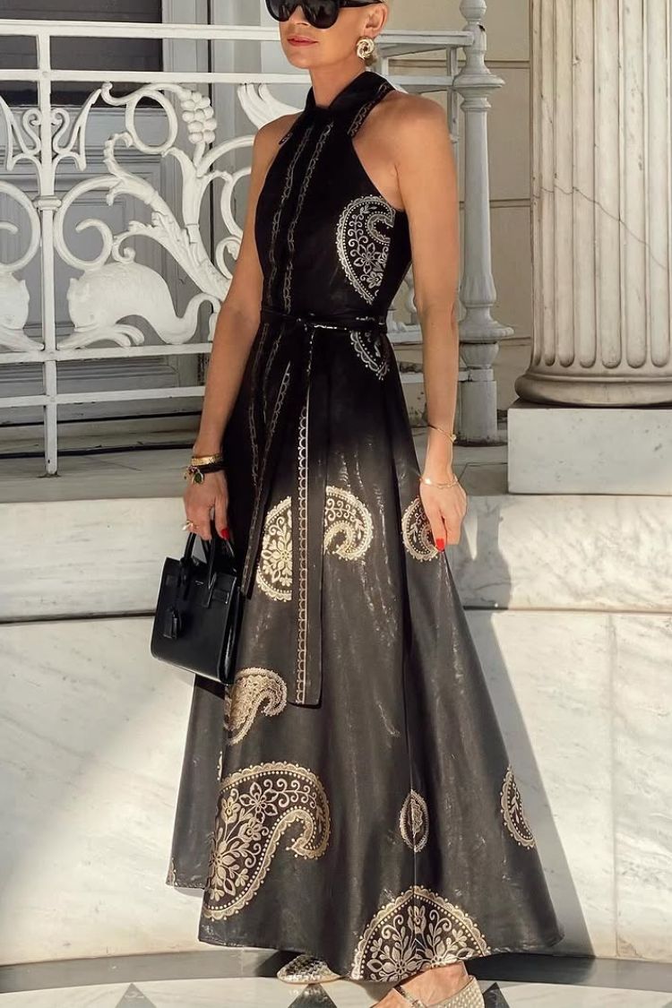 THE VACATION | SLEEVELESS TIE-UP POCKETED MAXI DRESS