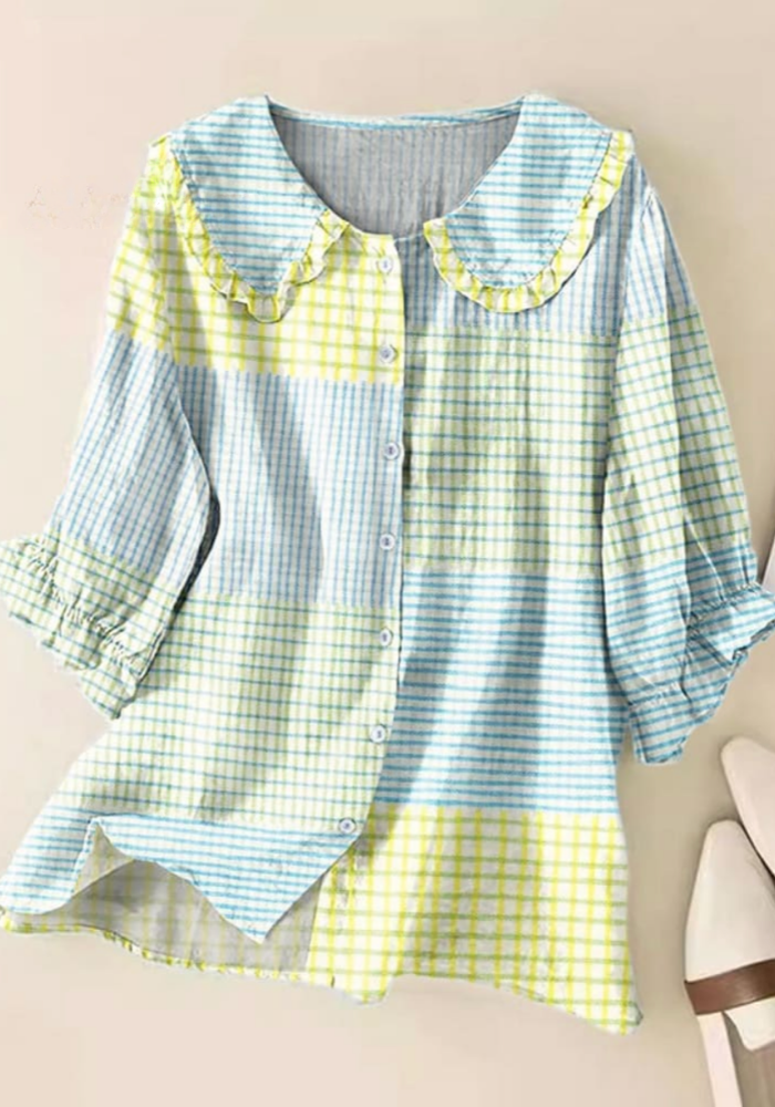 THE ZENARA | VINTAGE GEOMETRIC LINEN SHIRT