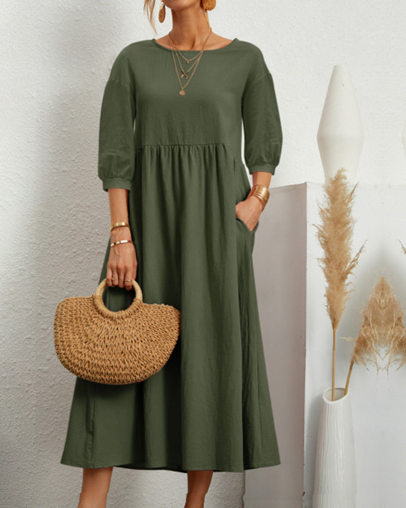 THE NOOR | COTTON-LINEN BLEND DRESS