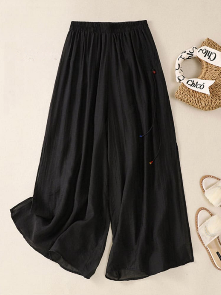 THE ELIANA | EMBROIDERED DOUBLE LAYER SLIT CULOTTES