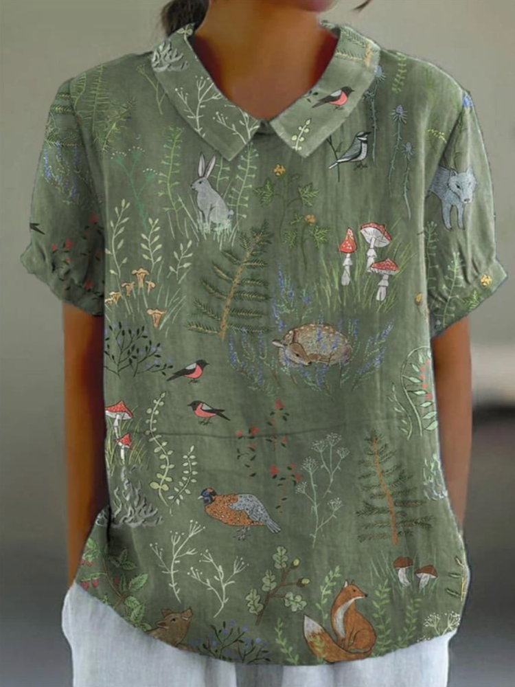 THE WOODHAVEN | PRINTED LINEN POCKET SKIRT