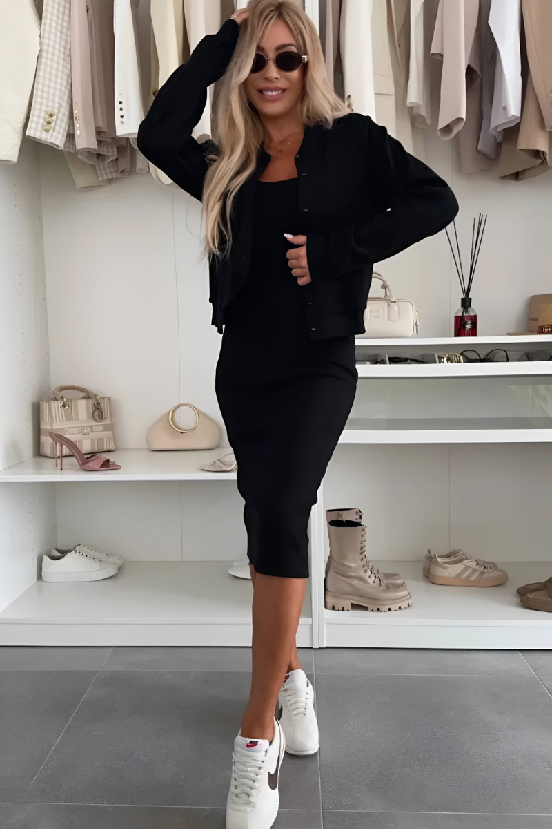 THE ALINA | ELEGANT MIDI & CARDIGAN SET