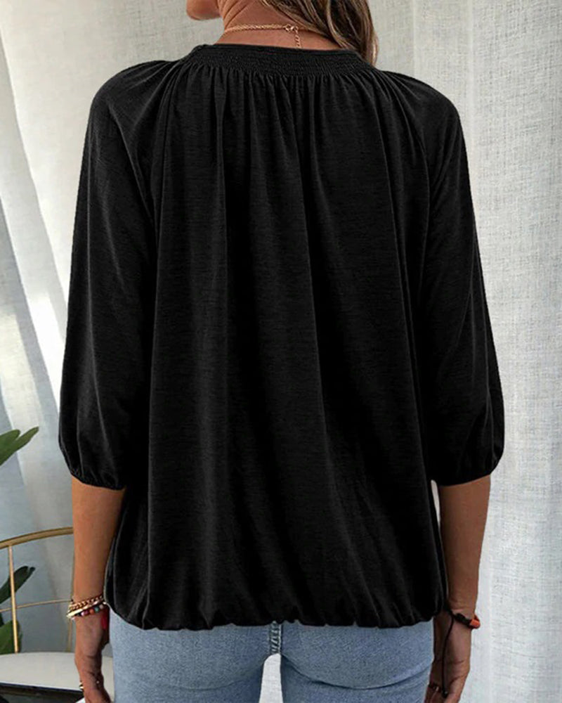 THE MELINA | RELAXED 3/4 SLEEVE CREW TEE