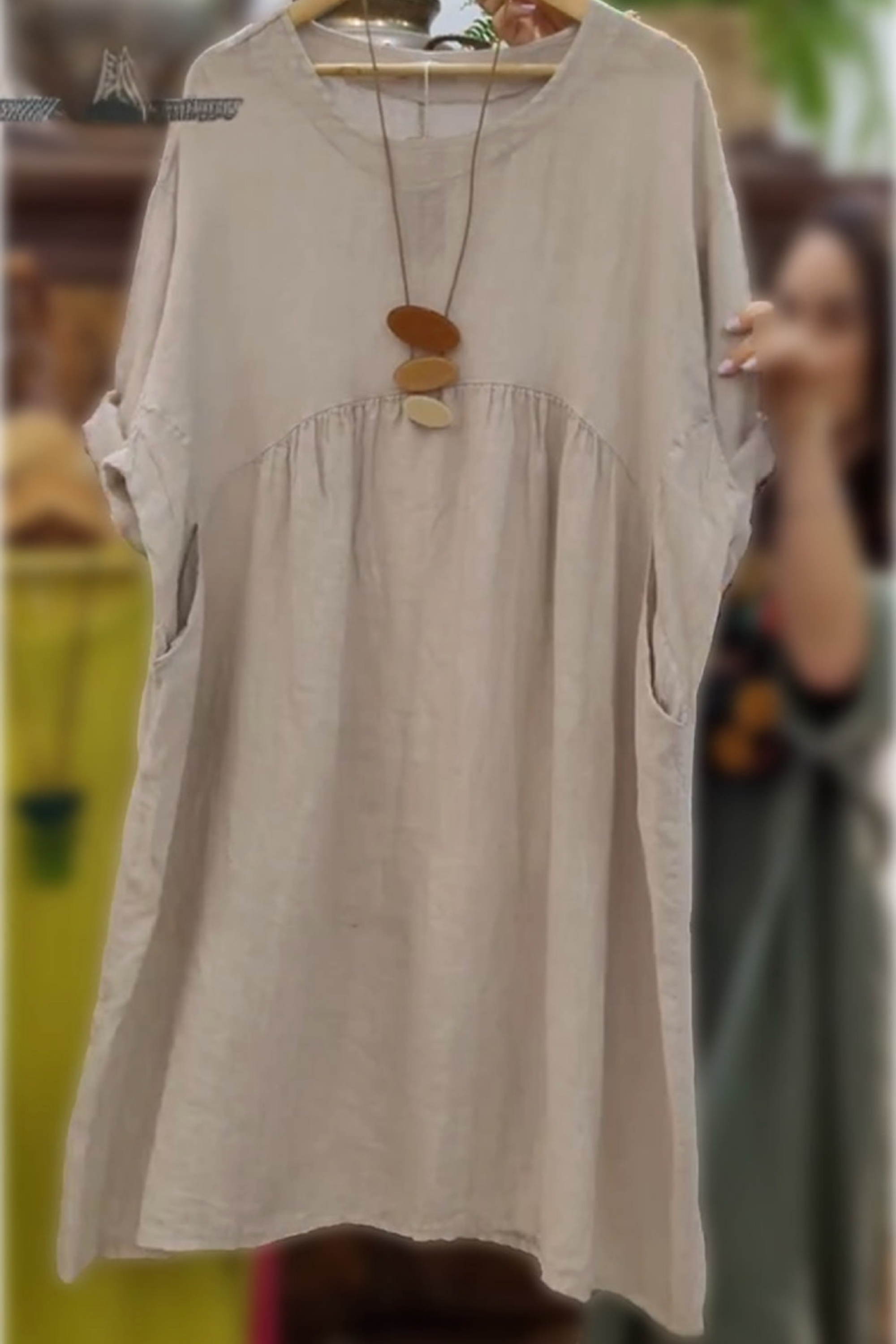 THE LORELEI | COTTON-LINEN POCKET DRESS