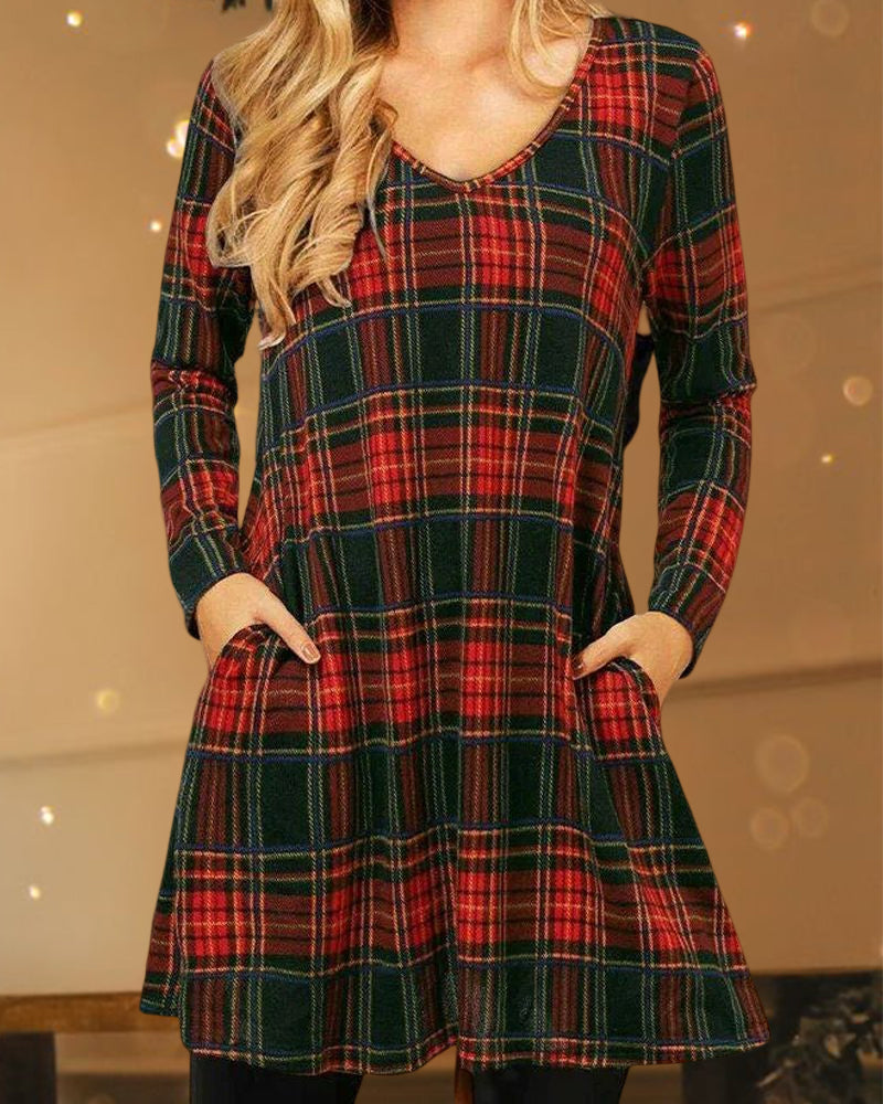 HOLLY | RELAXED PLAID HOLIDAY DRESS