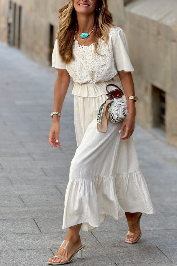 THE LEAH | MID-LENGTH SLEEVE TOP AND LOOSE LONG SKIRT SET