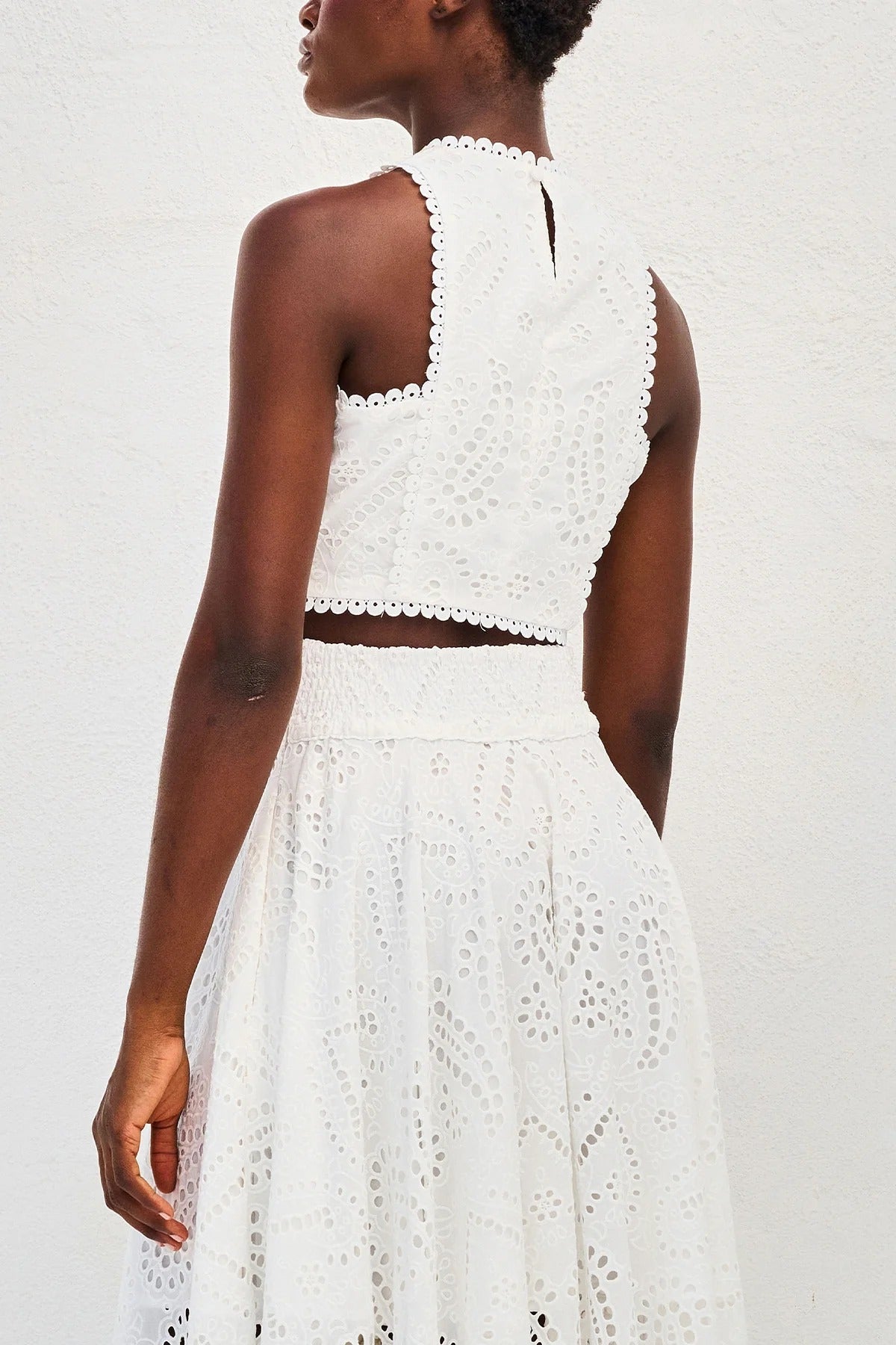 THE PARIS | EMBROIDERED LACE CROP TANK TOP