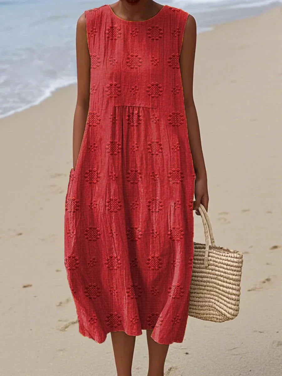 THE ROSE | ELEGANT SLEEVELESS DRESS WITH POCKETS