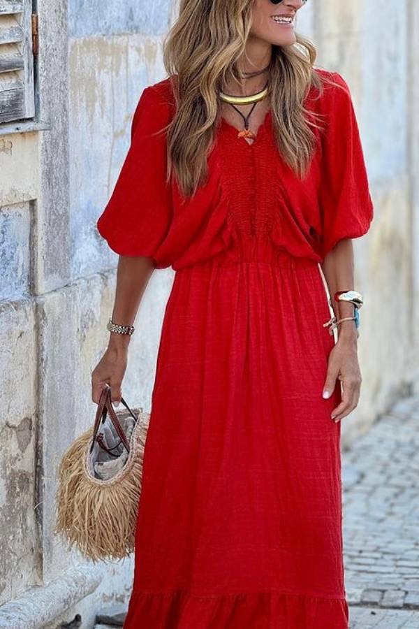 THE GRACE | RUFFLED LOOSE MAXI DRESS