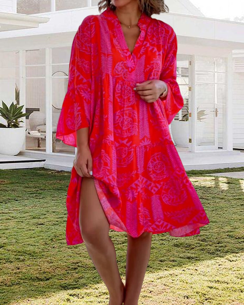 THE AYLA | BOHO GEOMETRIC PRINT DRESS