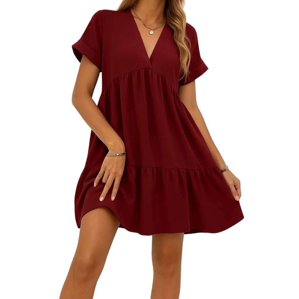 THE CELINA | CHARMING V-NECK DRESS