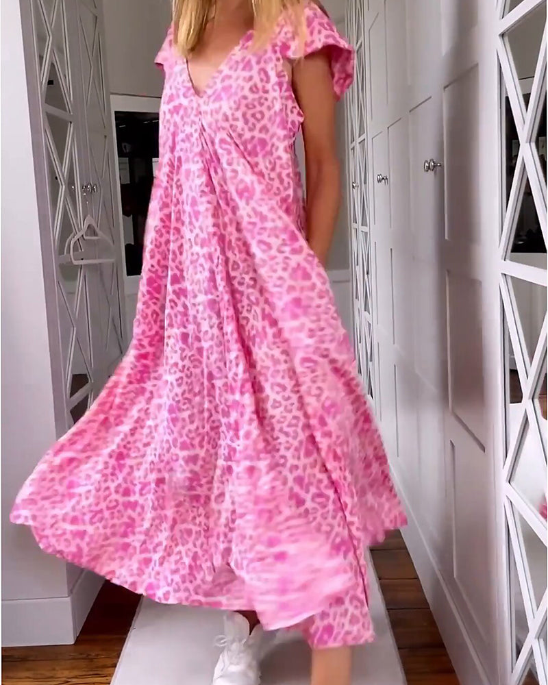 THE ZAYLA | PRINTED V-NECK MAXI