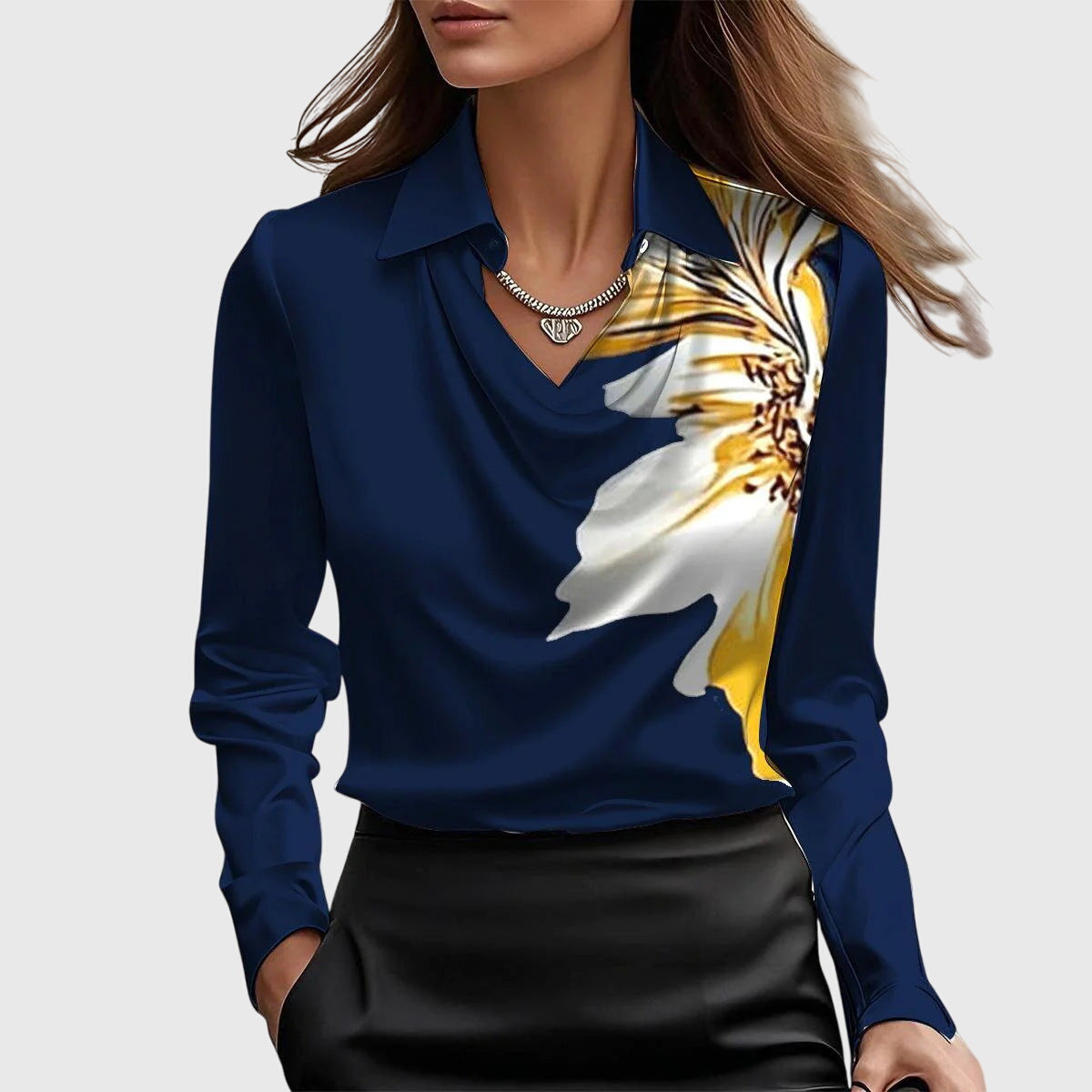 THE EVELYN | ELEGANT DRAPED BLOUSE