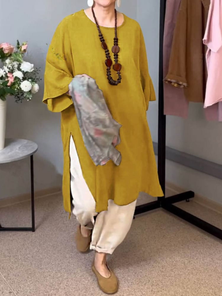 THE LUNARIA | RELAXED COTTON SPLIT-HEM TUNIC