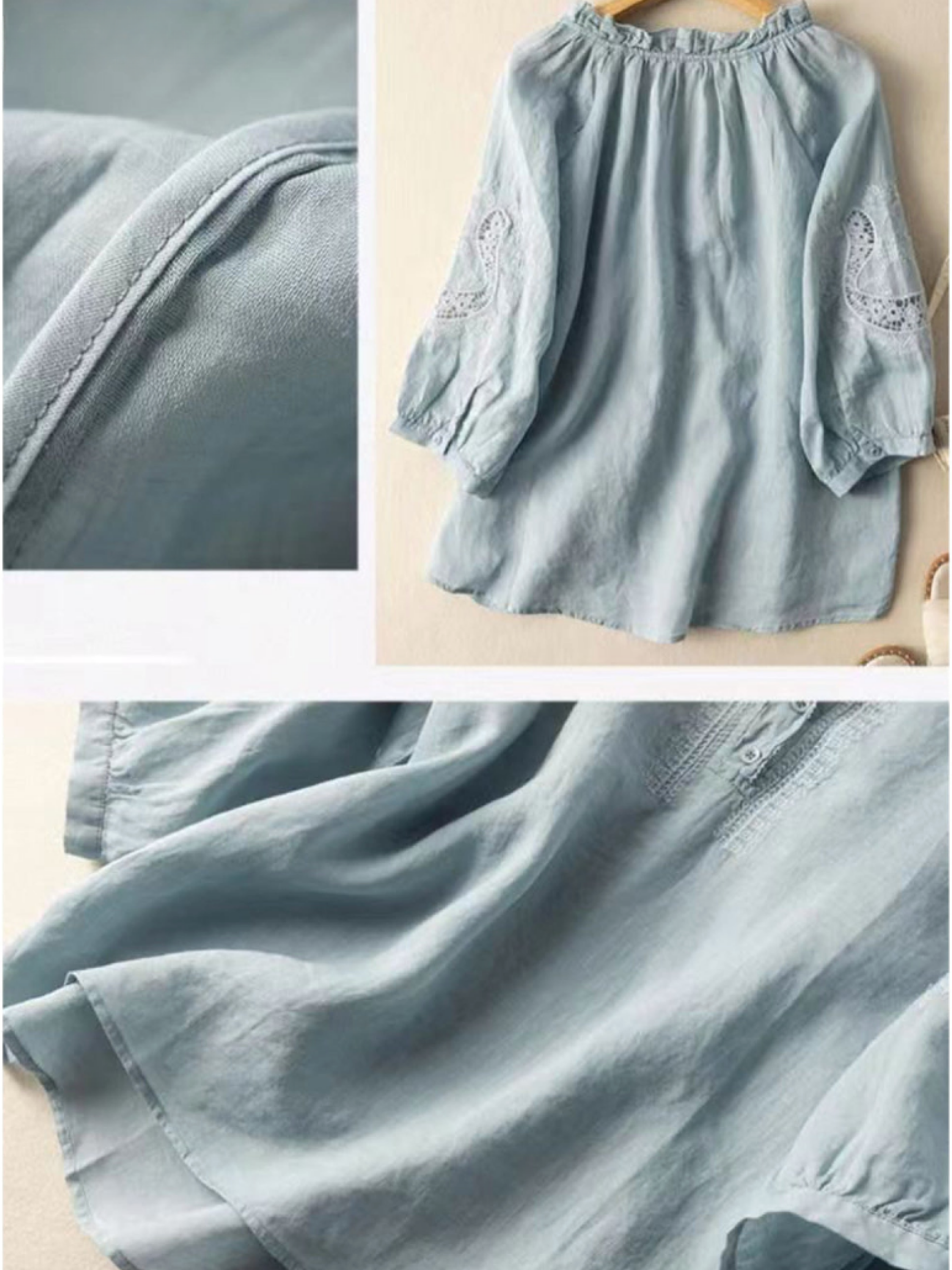 THE AMARA | EMBROIDERED COTTON-LINEN BLOUSE