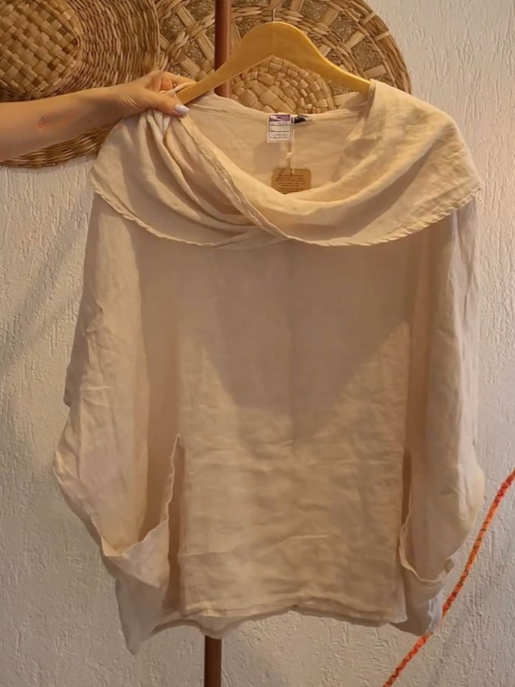 THE ELOISE | RELAXED LINEN POCKET TOP